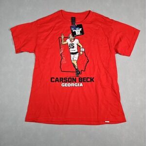 Carson Beck Georgia Bulldogs Youth Red Graphic T Shirt Size Medium NWT